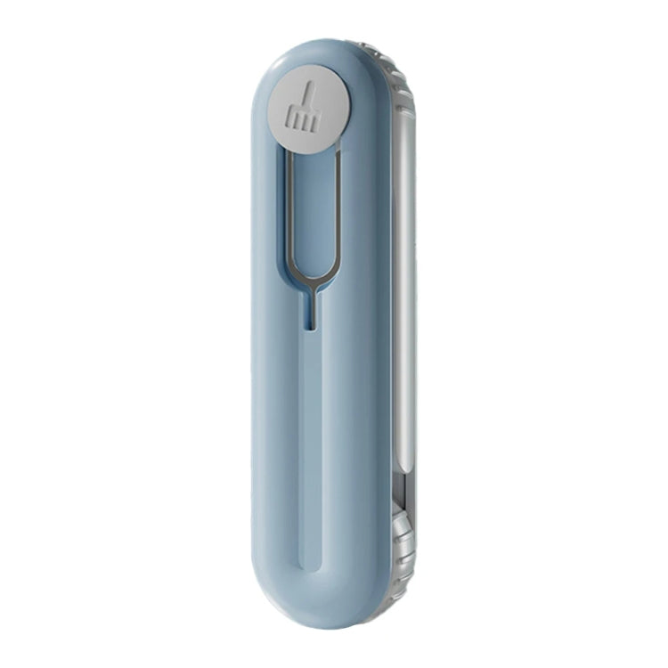 Brosse de nettoyage multifonction pour écouteurs Bluetooth, outil de dépoussiérage pour téléphone, bleu ciel, gris